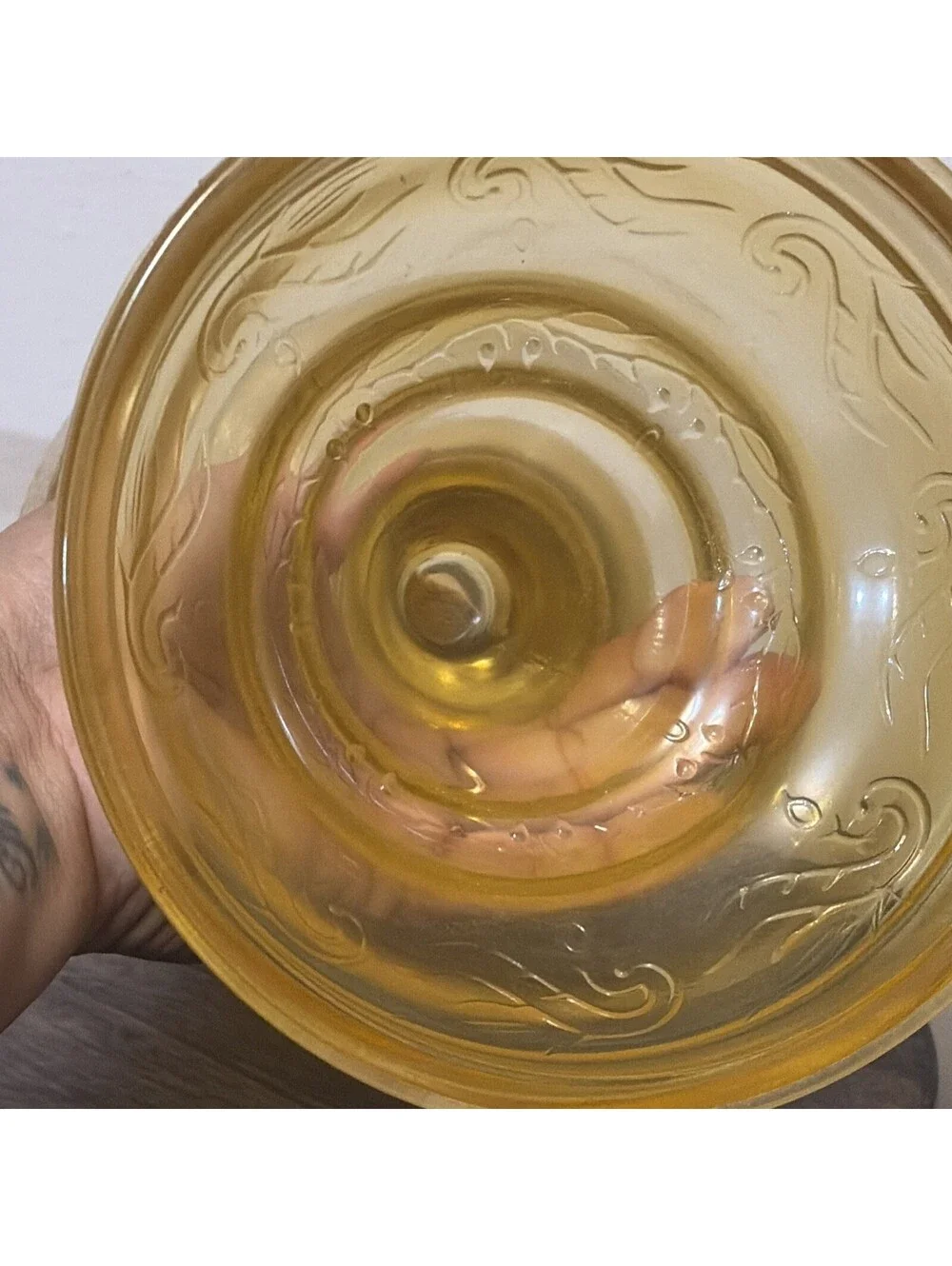 Vintage Eagle Wick Amber Glass Kerosene 18.25